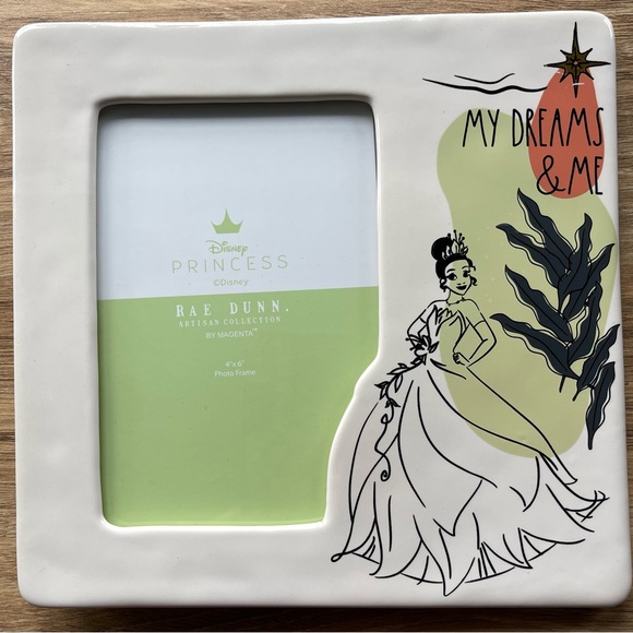 Disney RAE DUNN Princess Tiana 4” x 6” Porcelain Picture Photo Frame Gift NWOT - Picture 1 of 4